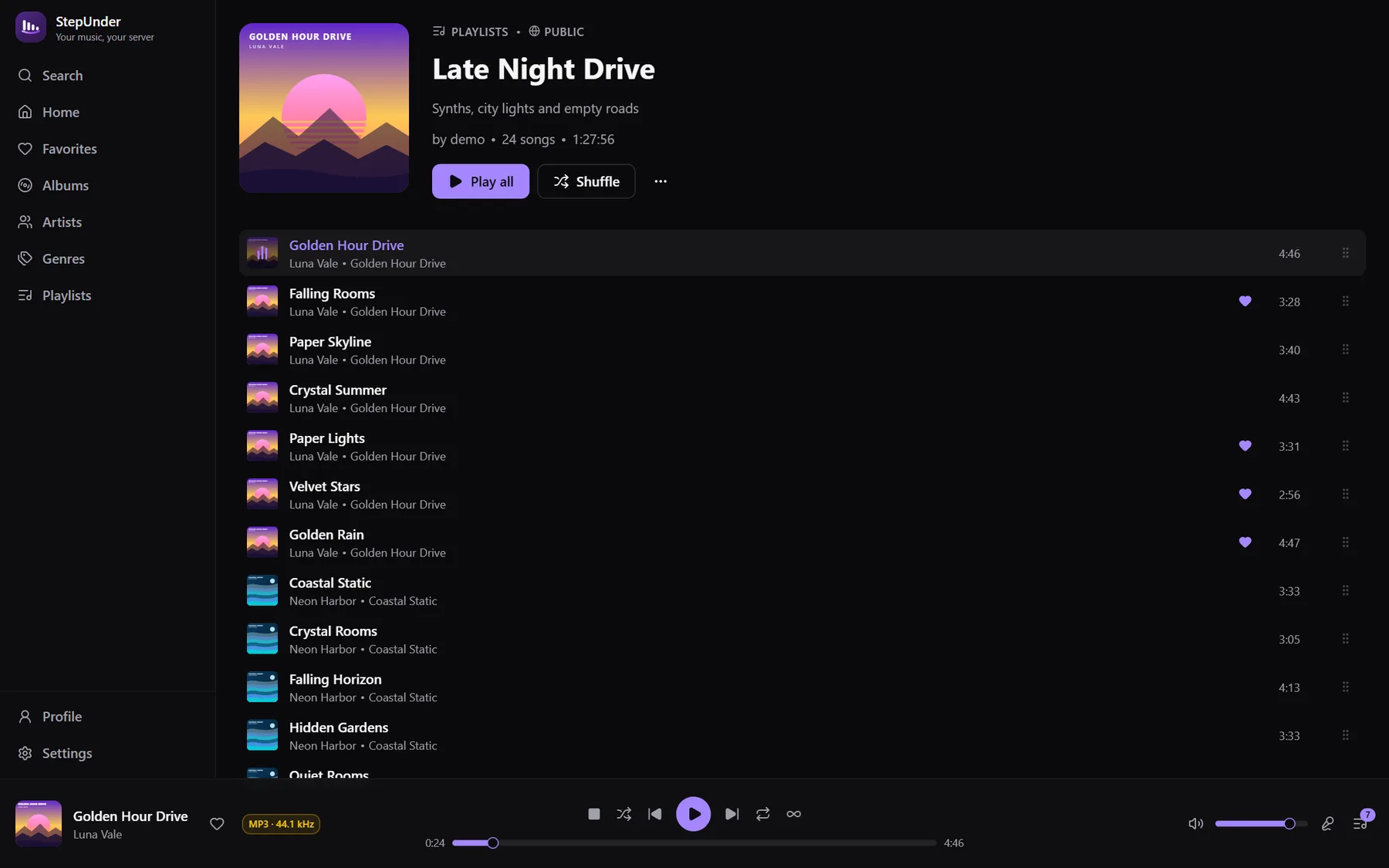 Playlist — Drag to reorder
